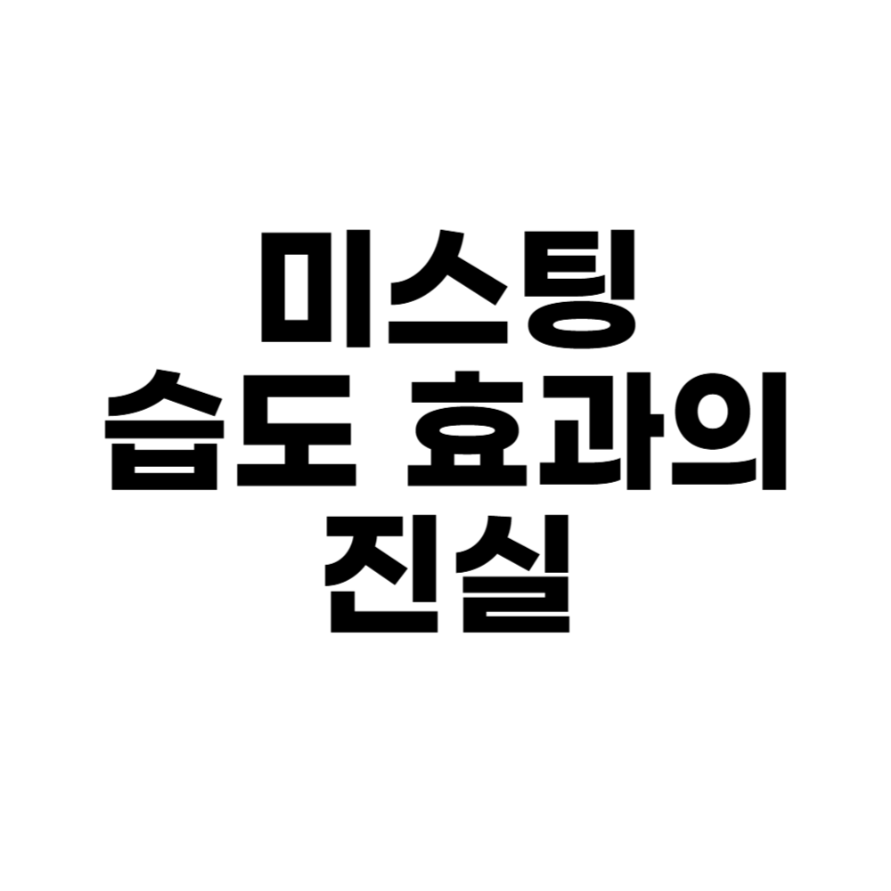 미스팅 습도 효과의 진실